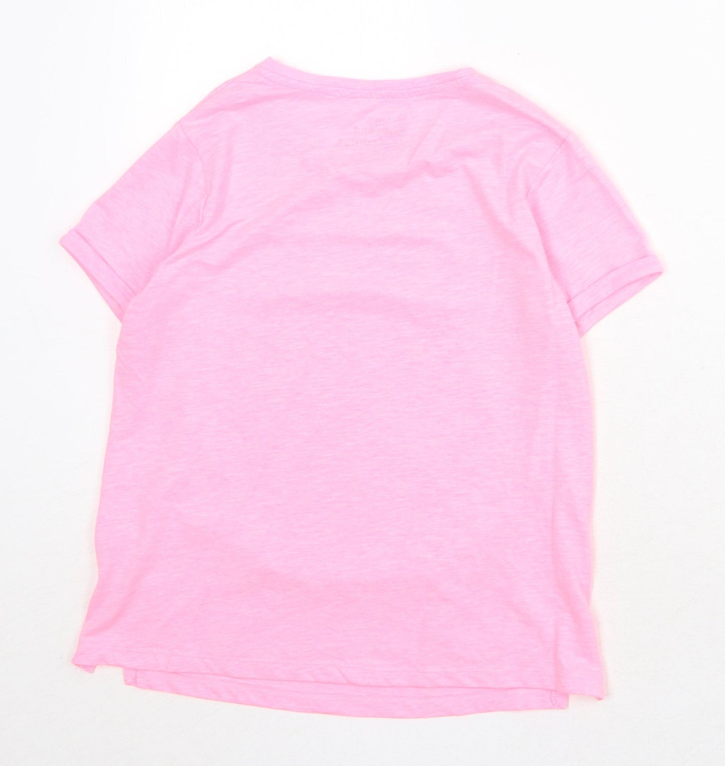 My Weekend Favourites Womens Pink Cotton Basic T-Shirt Size 10 Round Neck - Call Me On My Shellphone