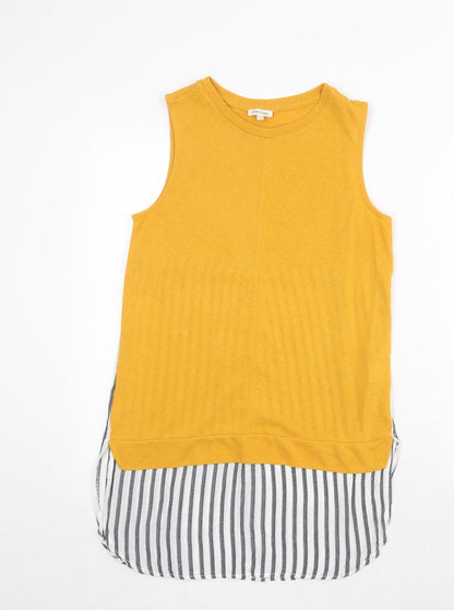 Womens UK Size 8 River Island Yellow Basic Tank