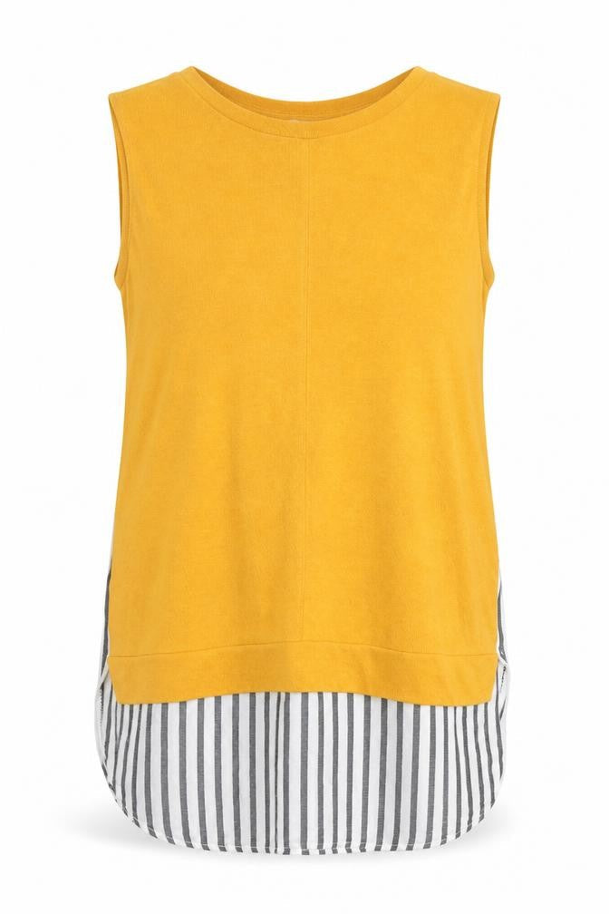 Womens UK Size 8 River Island Yellow Basic Tank