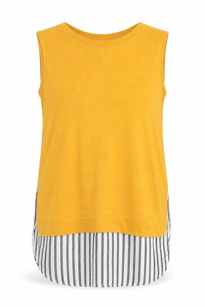 Womens UK Size 8 River Island Yellow Basic Tank