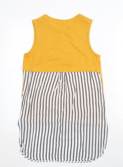 Womens UK Size 8 River Island Yellow Basic Tank