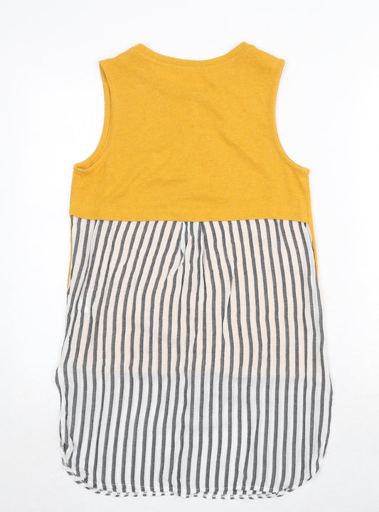 Womens UK Size 8 River Island Yellow Basic Tank