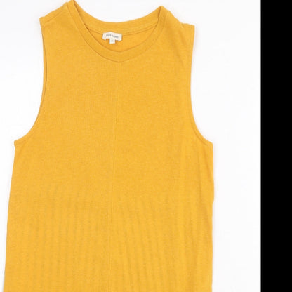 Womens UK Size 8 River Island Yellow Basic Tank