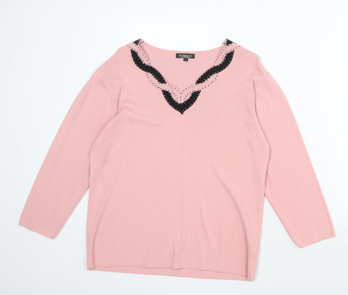 Womens UK Size M Touch Pink Pullover Jumper
