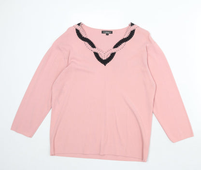 Womens UK Size M Touch Pink Pullover Jumper
