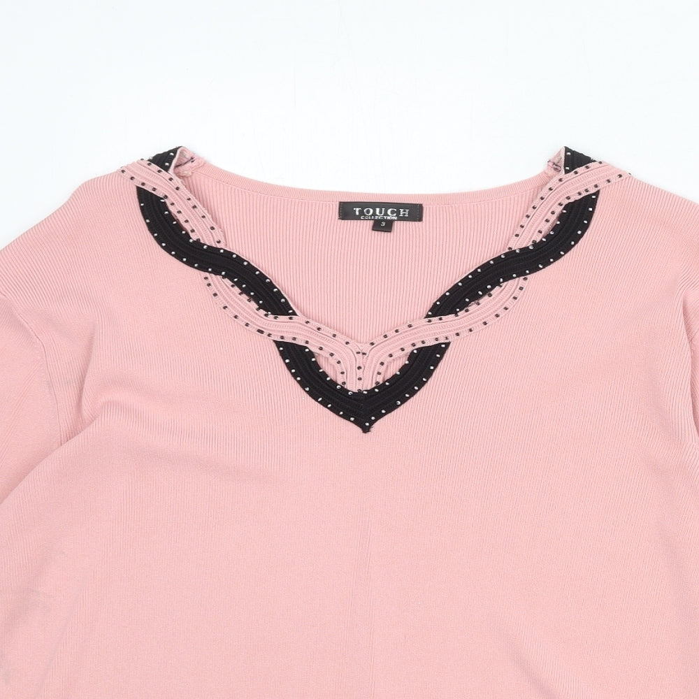 Womens UK Size M Touch Pink Pullover Jumper