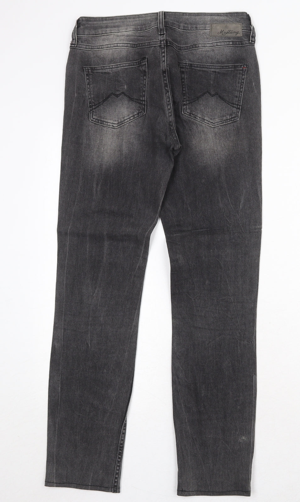 Mustang Womens Grey Cotton Straight Jeans Size 27 in Regular Zip