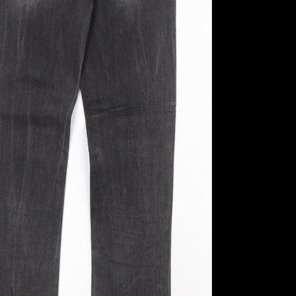 Mustang Womens Grey Cotton Straight Jeans Size 27 in Regular Zip