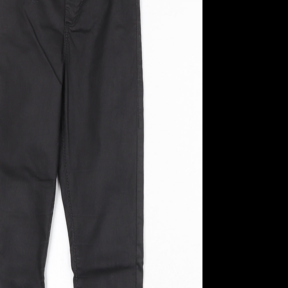 Topshop Womens Black Cotton Skinny Jeans Size 25 in Regular Zip - Coated