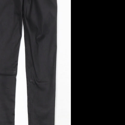 Topshop Womens Black Cotton Skinny Jeans Size 25 in Regular Zip - Coated