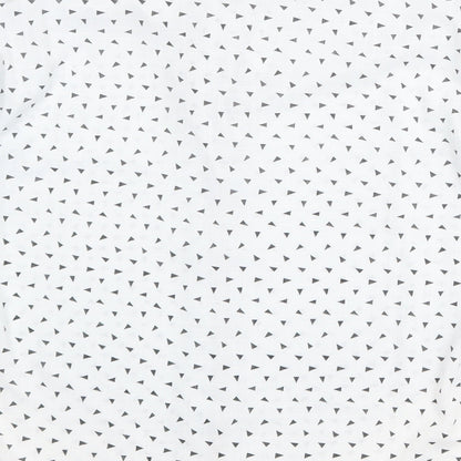 St Michael Womens White Geometric Polyester Basic Button-Up Size 14 Collared
