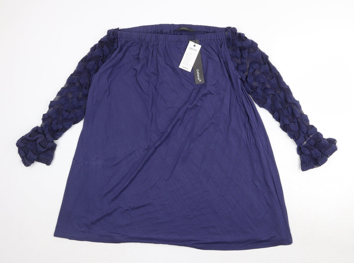 Womens UK Size M Celmia Blue Basic Blouse