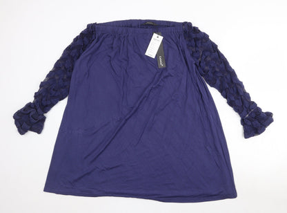 Womens UK Size M Celmia Blue Basic Blouse