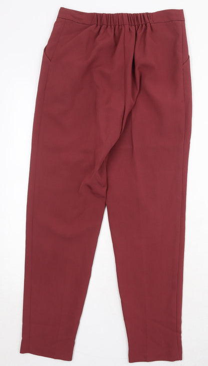 New Look Womens Red Polyester Chino Trousers Size 8 Regular Zip