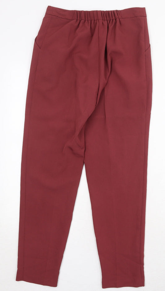 New Look Womens Red Polyester Chino Trousers Size 8 Regular Zip