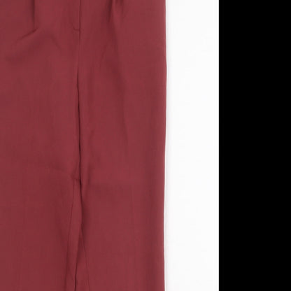 New Look Womens Red Polyester Chino Trousers Size 8 Regular Zip