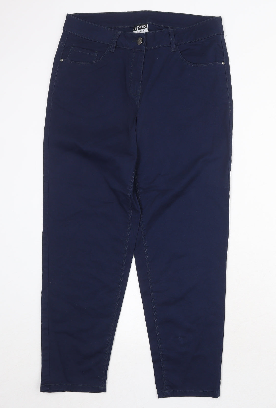 Up2Fashion Womens Blue Cotton Tapered Jeans Size 32 in Regular Zip