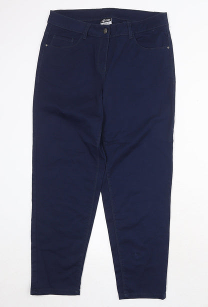 Up2Fashion Womens Blue Cotton Tapered Jeans Size 32 in Regular Zip