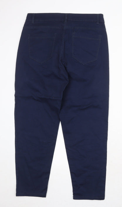 Up2Fashion Womens Blue Cotton Tapered Jeans Size 32 in Regular Zip