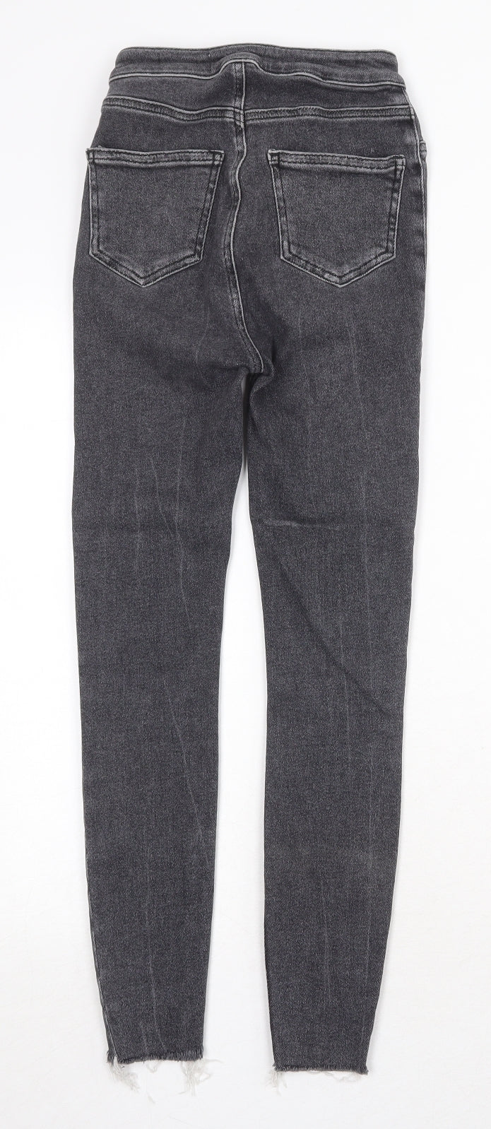 New Look Womens Grey Cotton Skinny Jeans Size 6 Regular Zip