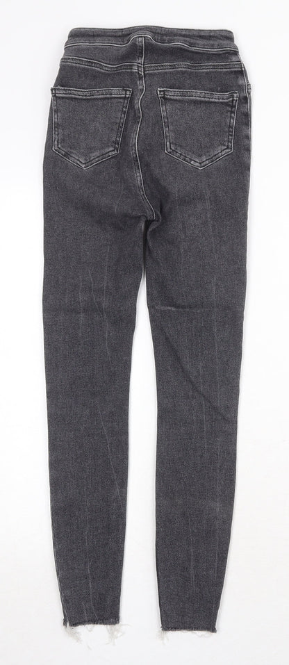 New Look Womens Grey Cotton Skinny Jeans Size 6 Regular Zip