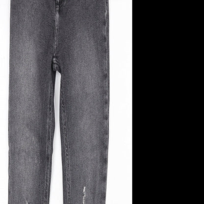 New Look Womens Grey Cotton Skinny Jeans Size 6 Regular Zip