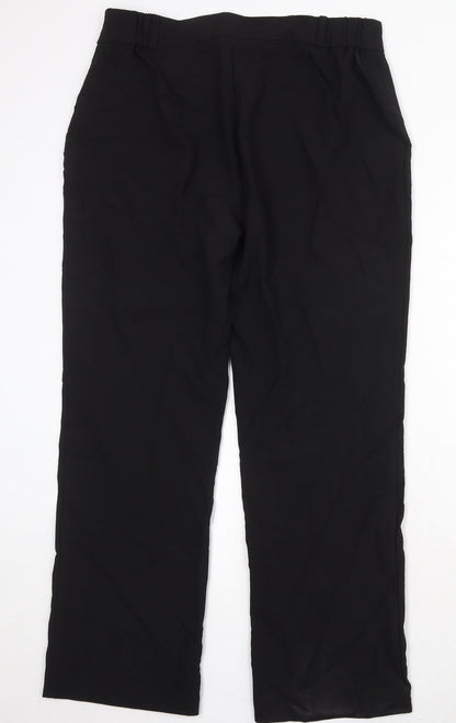 Capsule Womens Black Polyester Trousers Size 16 Regular Zip