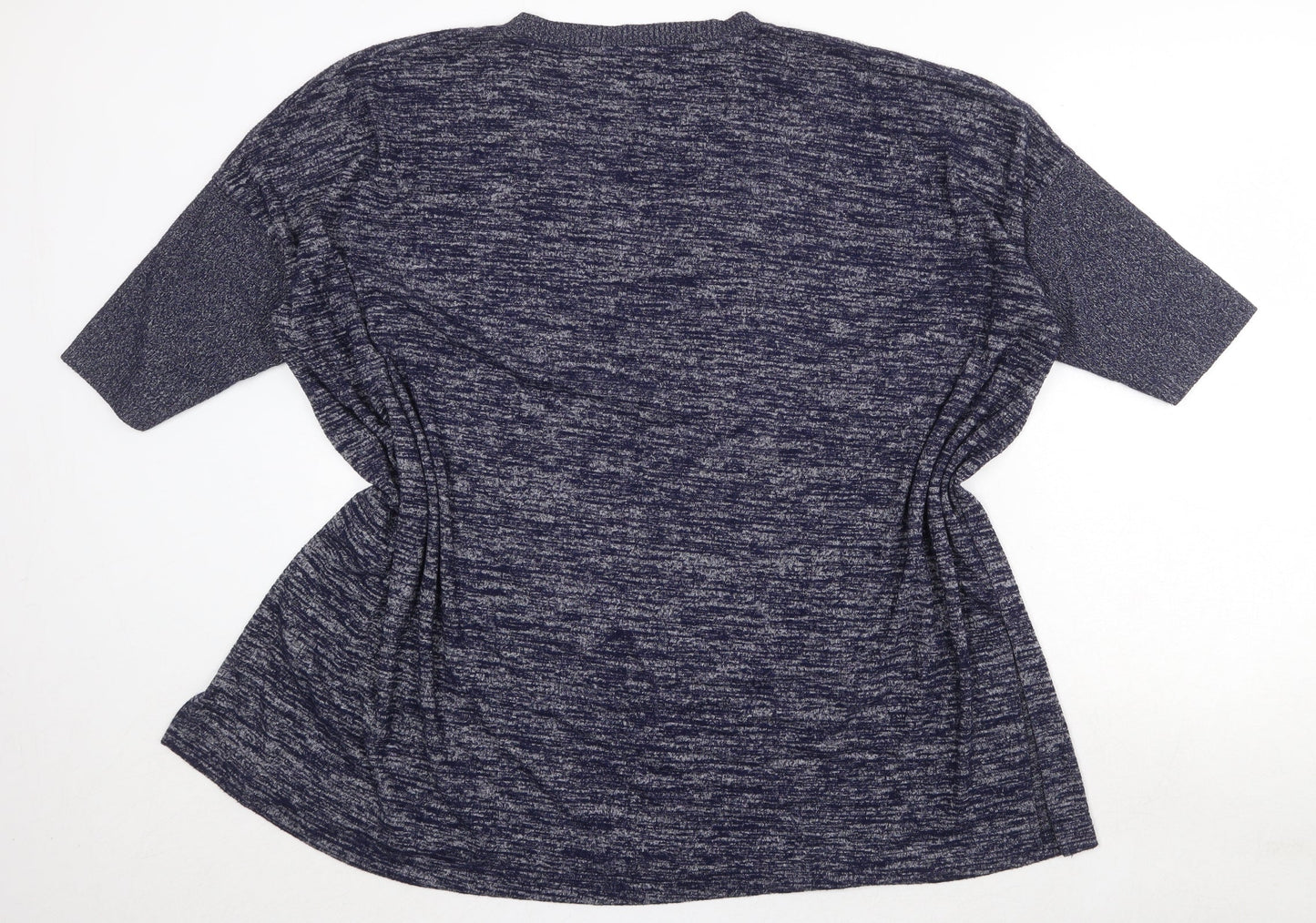 Gap Womens Blue V-Neck Polyester Pullover Jumper Size L