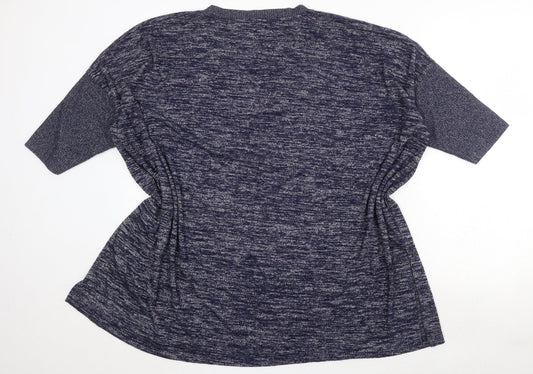 Gap Womens Blue V-Neck Polyester Pullover Jumper Size L