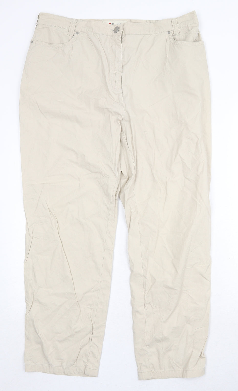 Womens UK Size 36 in Toni Regular Fit Capri Beige Trousers