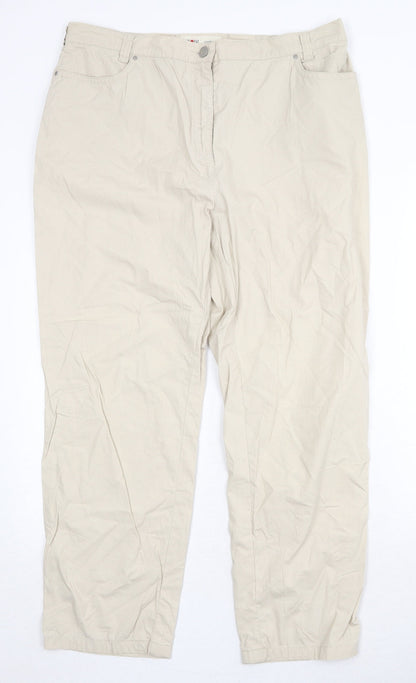 Womens UK Size 36 in Toni Regular Fit Capri Beige Trousers