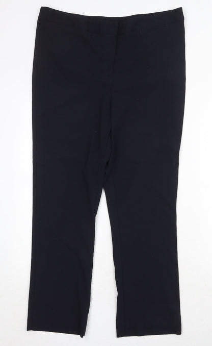 David Luke Womens Blue Polyester Trousers Size 34 in Regular Zip