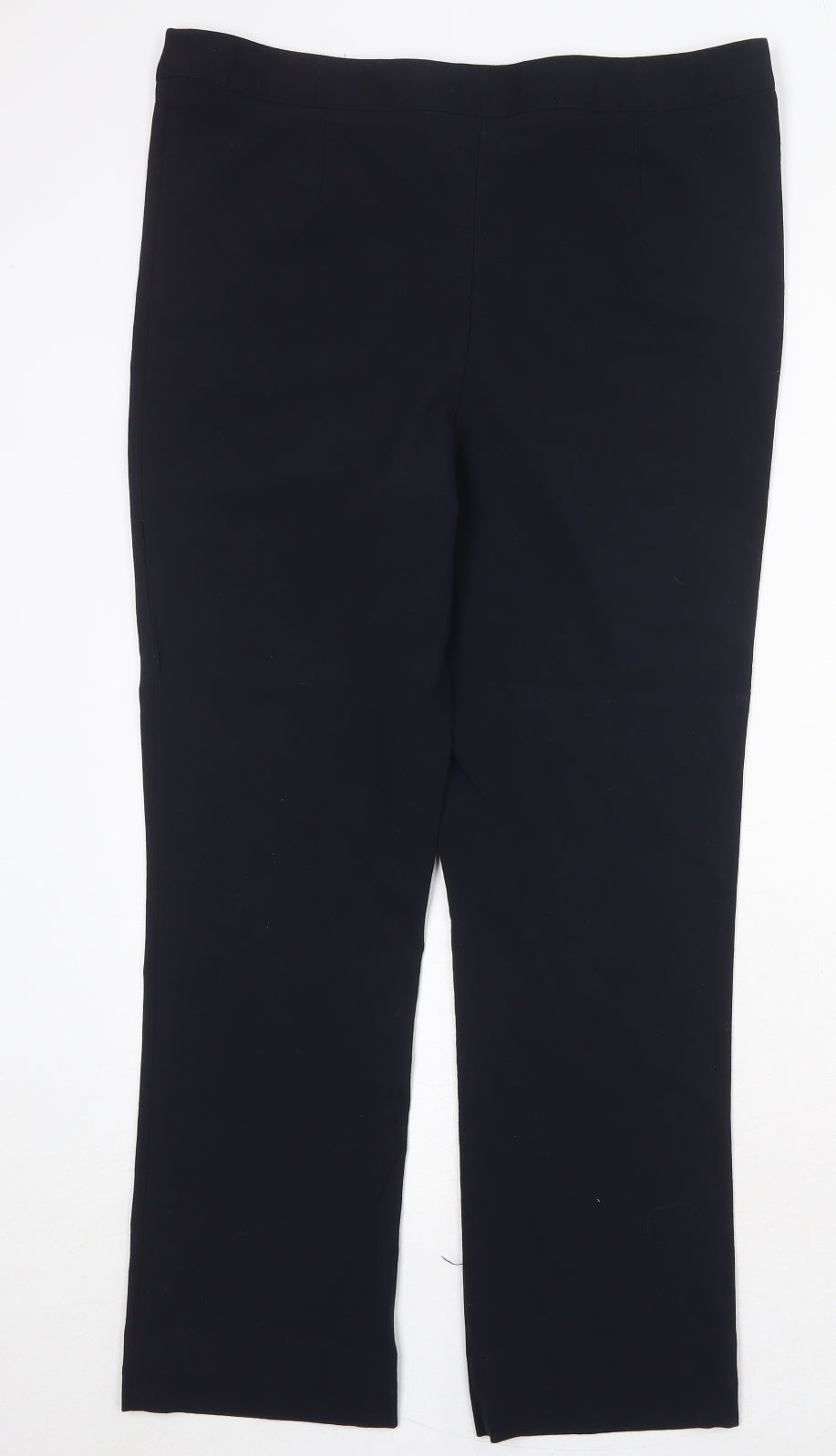 David Luke Womens Blue Polyester Trousers Size 34 in Regular Zip