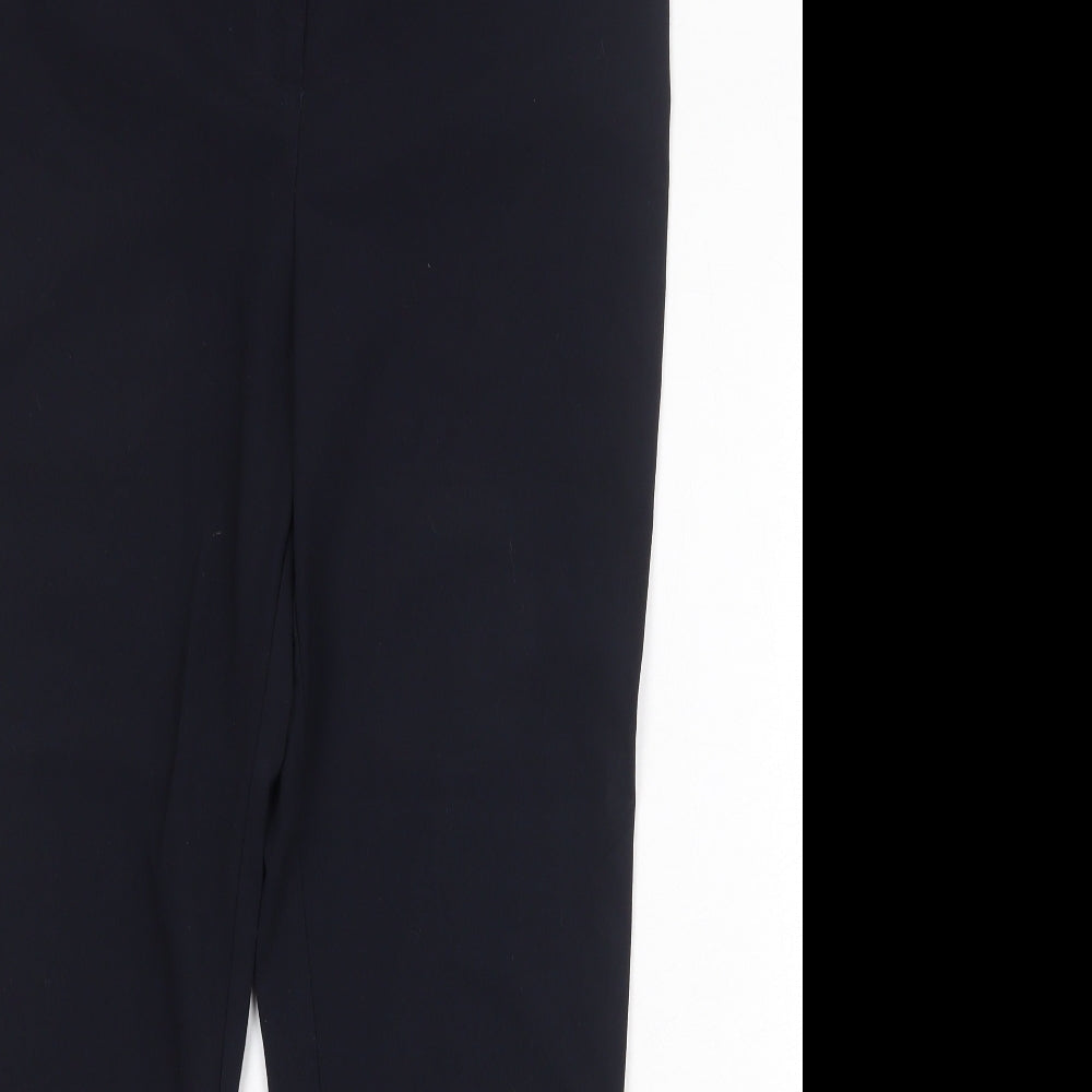 David Luke Womens Blue Polyester Trousers Size 34 in Regular Zip