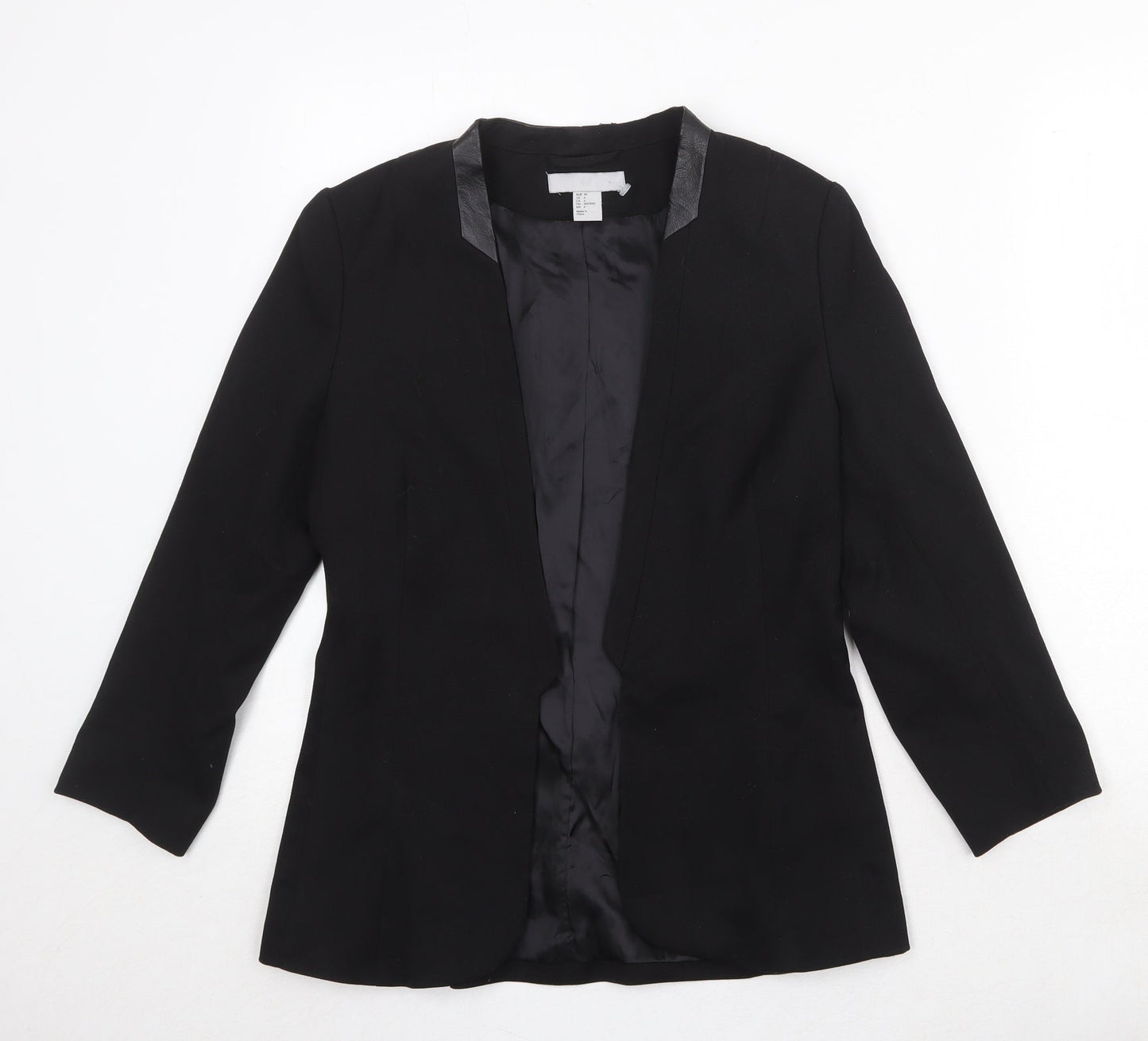 H&M Womens Black Polyester Jacket Blazer Size 10