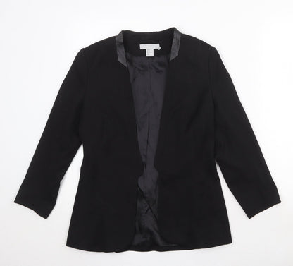 H&M Womens Black Polyester Jacket Blazer Size 10