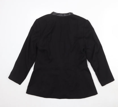 H&M Womens Black Polyester Jacket Blazer Size 10