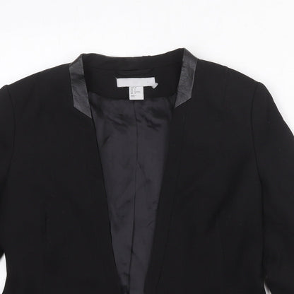 H&M Womens Black Polyester Jacket Blazer Size 10