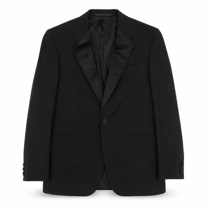 Simon Mens Black Wool Tuxedo Suit Jacket Size 40 Regular