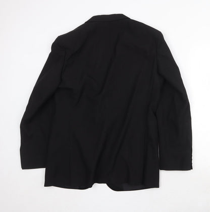 Simon Mens Black Wool Tuxedo Suit Jacket Size 40 Regular