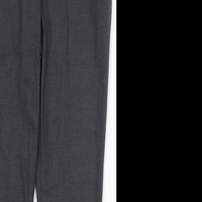Marks and Spencer Mens Grey Polyester Chino Trousers Size 34 in Regular Zip
