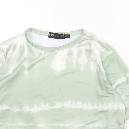 I SAW IT FIRST Womens Green Polyester Basic T-Shirt Size 14 Round Neck - Tie Dye