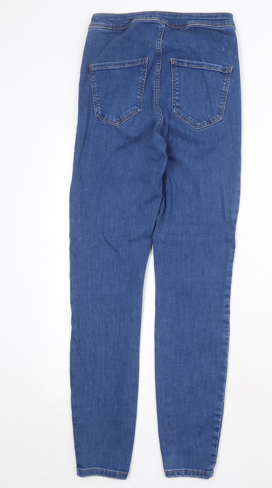 Miss Selfridge Womens Blue Cotton Straight Jeans Size 10 Regular Zip