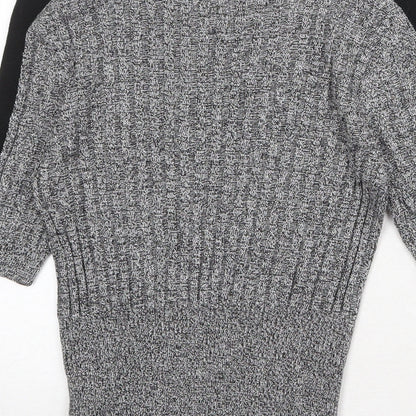 Marks and Spencer Womens Grey Round Neck Viscose Pullover Jumper Size 8
