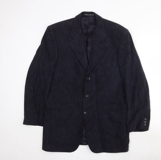 Mens UK Size 40 Marks and Spencer Regular Blue Suit Jacket