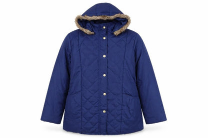 Womens UK Size S Anne de Lancay Blue Quilted Coat