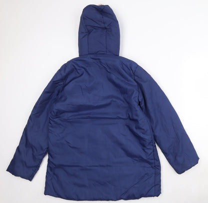Womens UK Size S Anne de Lancay Blue Quilted Coat