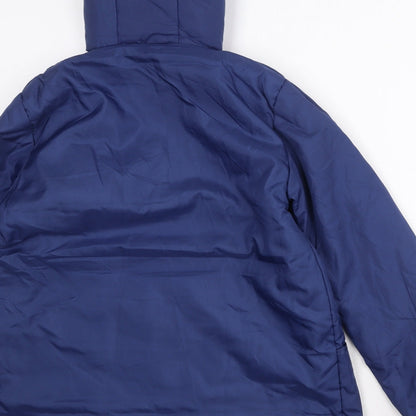 Womens UK Size S Anne de Lancay Blue Quilted Coat