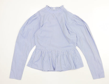 Womens UK Size 8 New Look Blue Basic Blouse