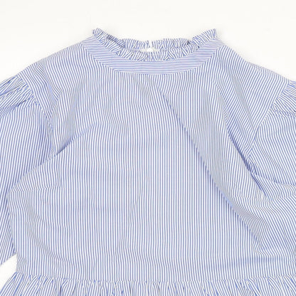 Womens UK Size 8 New Look Blue Basic Blouse